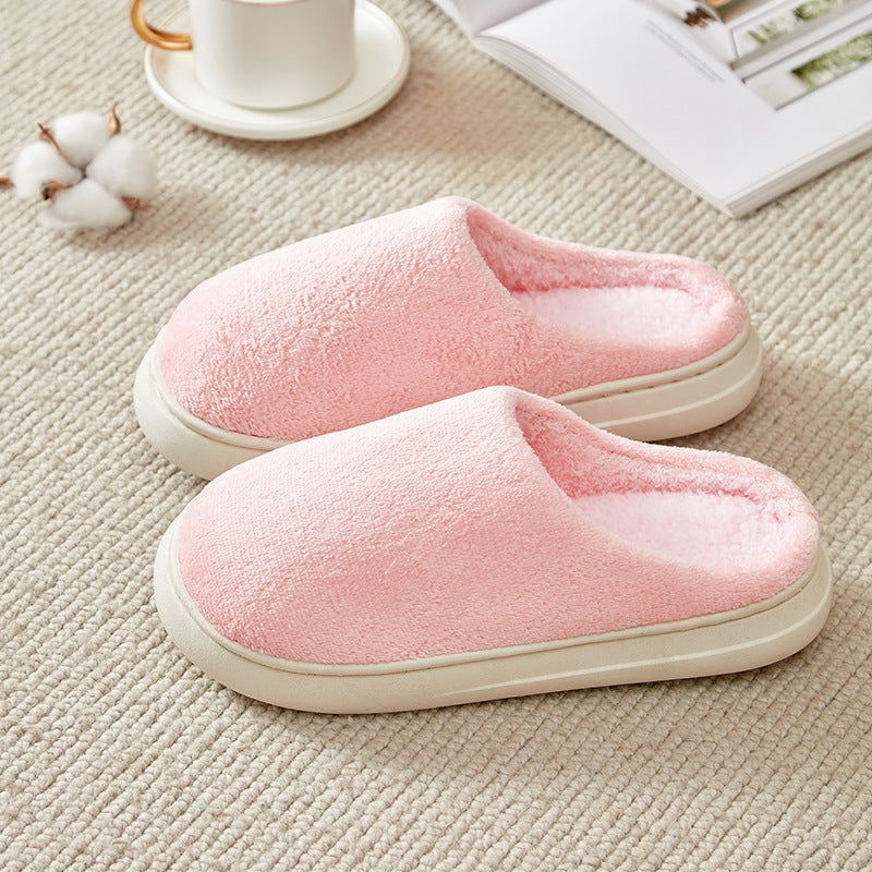 Fleece-lined Thickened Cotton Slippers Platform Cozy Footwear Warm Cotton Slippers Unisex cotton Slippers couples cotton footwear