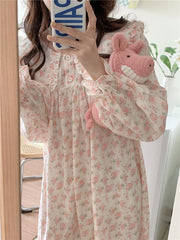 Women's Autumn Long-sleeved Cotton Pajamas Nightdress Home Wear Lounge wear