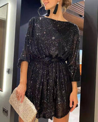 European And American Festival Party Sparkling Beaded Dress Dinner Suit 1