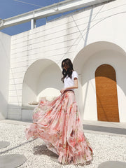 New Chiffon Print Swing Multifunction Skirt & Dress