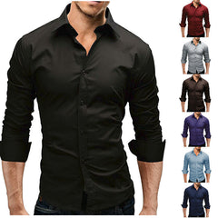 Men Slim Cotton Fitted Dress Shirts for Men Cotton Long Sleeve Button Shirt Wrinkle Free Stretch Top Business Work Formal Shirt, lioness-love