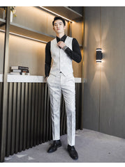 Wedding Embossed Dress Suit Three-piece Suit For Men, lioness-love.com