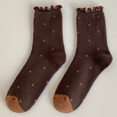 Retro Polka Dot Cute Cotton Socks, lioness-love