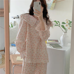 Women's Autumn Long-sleeved Cotton Pajamas Nightdress Home Wear Lounge wear