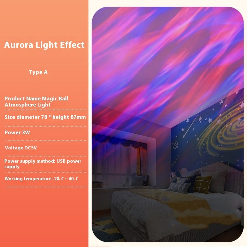 Rotating Polar Light Water Ripple Ambience Light USB 16 Colors Gradual Underwater Projector Light with Remote Control for Bedroom/Bar/Restaurant