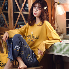 Pajamas ladies cotton long-sleeved autumn and winter Home wear lounge wear