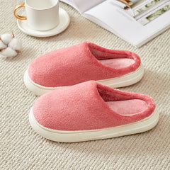 Fleece-lined Thickened Cotton Slippers Platform Cozy Footwear Warm Cotton Slippers Unisex cotton Slippers couples cotton footwear