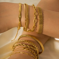 Trendy Gold Link Chain Bracelets for Women | Stackable Jewelry Gifts