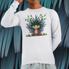 Stylish and trendy monkey-themed shirt for men in white