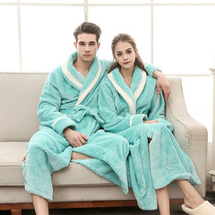 Couple Bathrobe Winter Robe Plush Long Sleeve Robe Unisex bathrobe Home wear Beachwear Unisex Robe Turkish Bathrobe, lioness-love