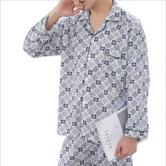 Men's Emerald Pajama cotton home service suit Cotton Sleepwear Vintage Loungewear Linen Sleepwear