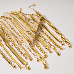 Trendy Gold Link Chain Bracelets for Women | Stackable Jewelry Gifts