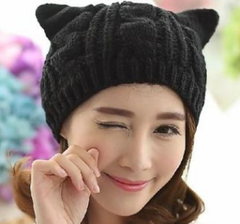 Hand Made Cute Knitted Cat Ear Beanie For Winter