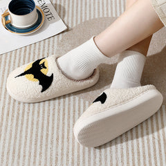 Halloween Bat Cartoon Thermal Winter Cotton Slippers Cozy Footwear Warm Cotton Slippers Unisex cotton Slippers couples cotton footwear