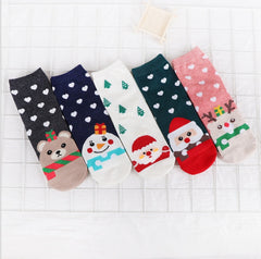 Ladies Christmas Cotton Socks, Cartoon Santa Socks Santa Claus Socks Holiday Socks For Christmas