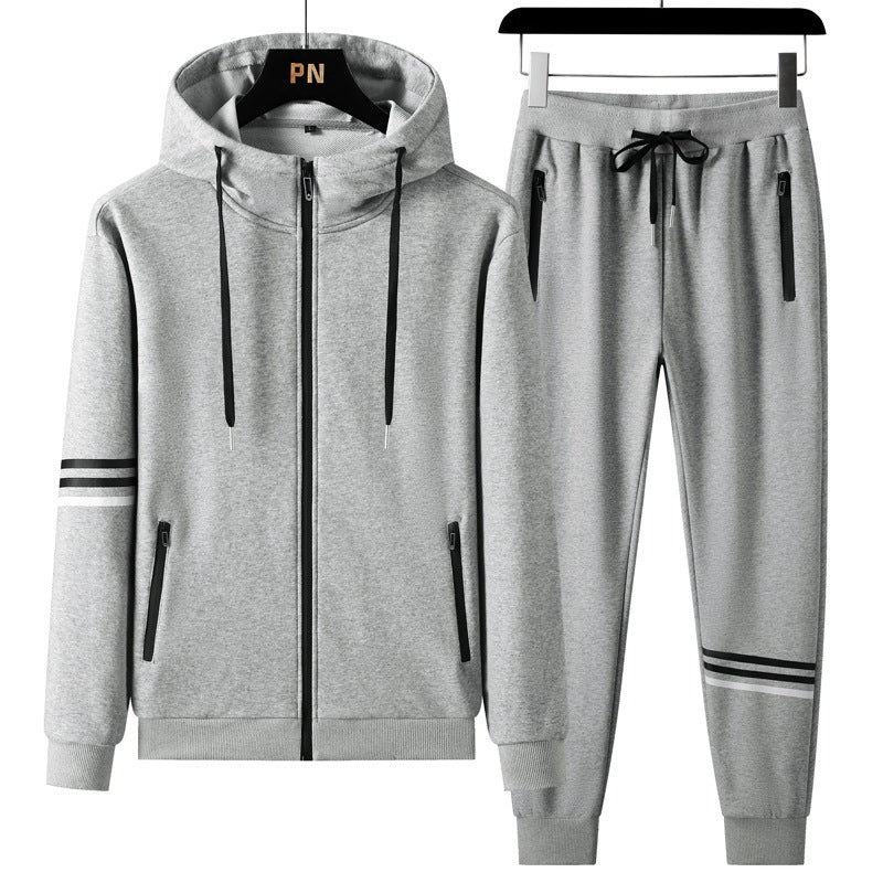 Men's Casual Sports Pure Cotton Hooded Sweater Trousers Two-piece Set casual active wear Tracksuit Casual jogging suit, lioness-love