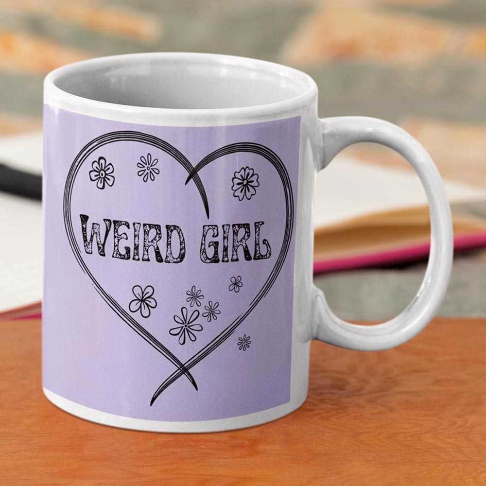express your personality with our weird girl graphic mug