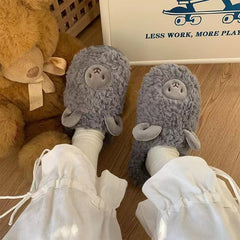 Lovers Wear Cartoon Cute Warm Cotton Shoes With Thick Soles Comfortable Indoor cotton slippers Cozy Footwear Warm Cotton Slippers couples cotton footwear