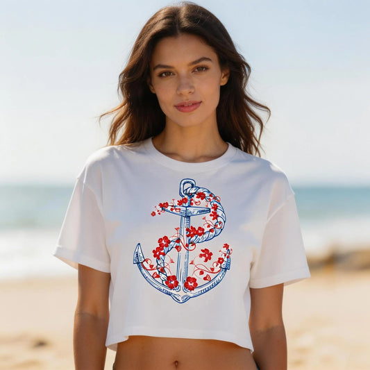 Floral Anchor Crop Top, lioness-love