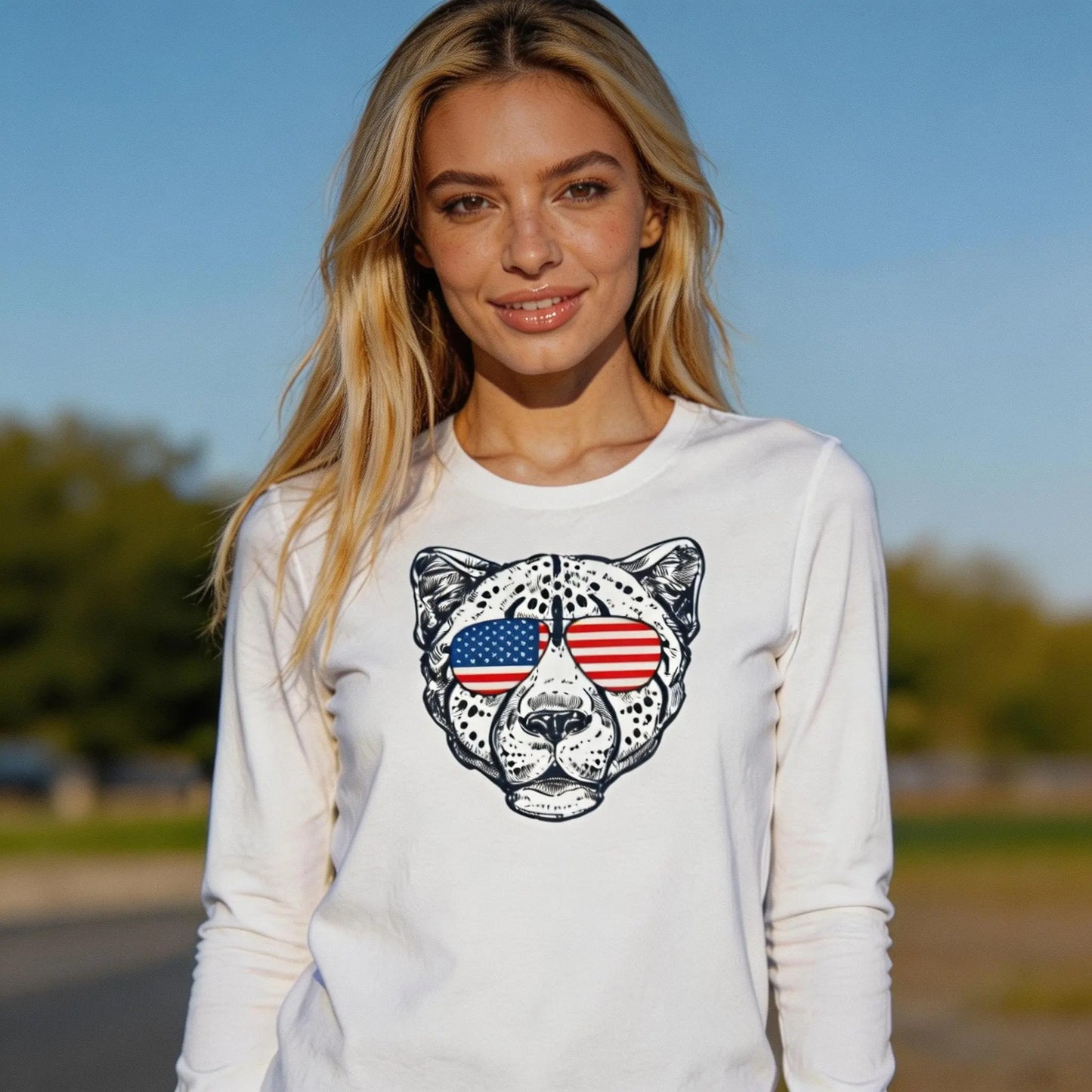 Cheetah Face Long Sleeve Tee, lioness-love