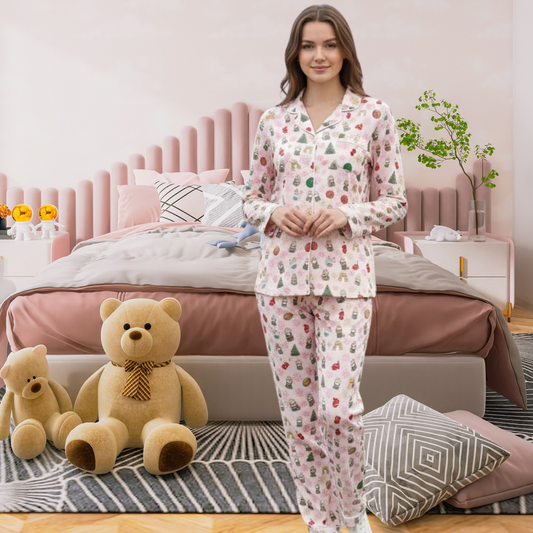 Christmas Cats Silky Pajama Top, lioness-love