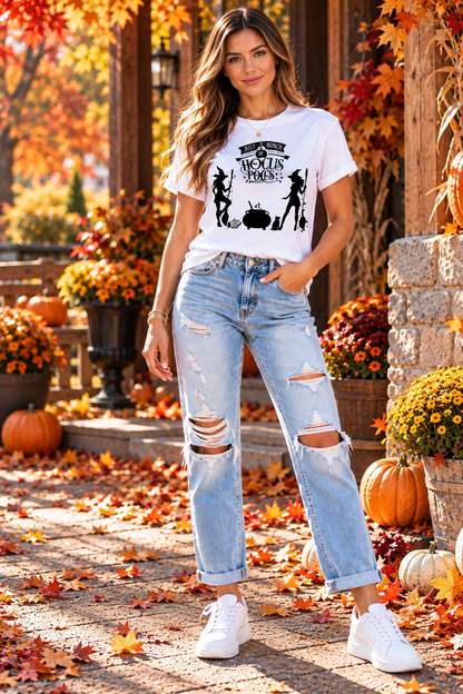 Just a Bunch of Hocus Pocus Women’s Halloween T-Shirt