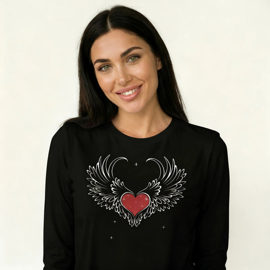 Winged Heart Long Sleeve T-Shirt, lioness-love