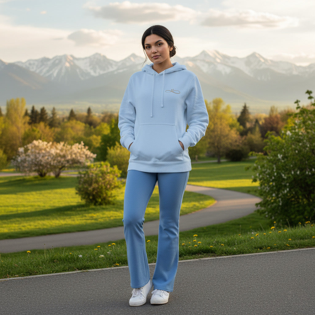 Heart Infinity Unisex Pigment-Dyed Hoodie, lioness-love