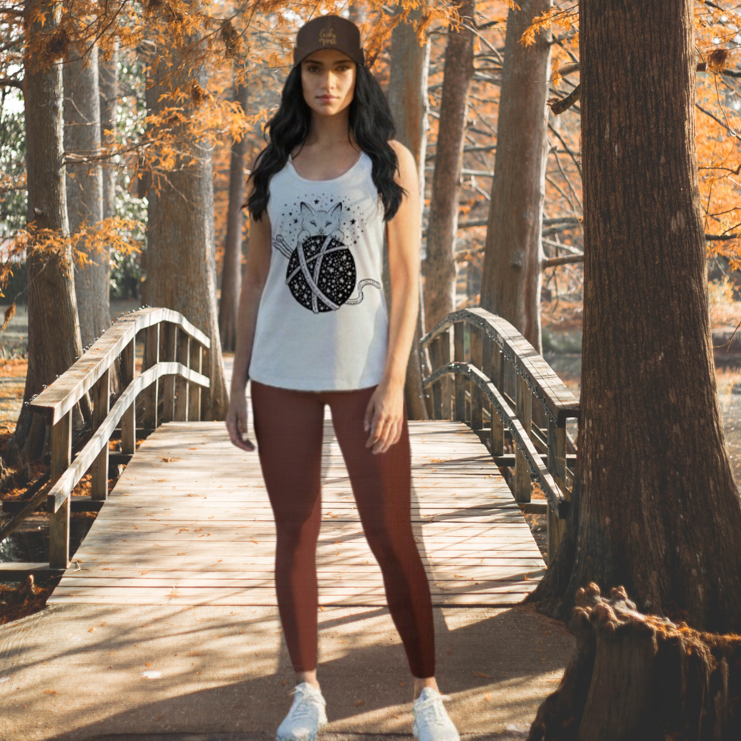 Knitting Magical Kitty Women's Racerback Tank, lioness-love