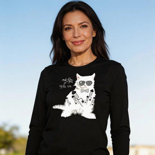 Fireworks Kitty Long Sleeve Tee, lioness-love