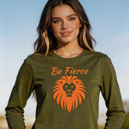 Be Fierce Lion Lovers Long Sleeve Tee, lioness-love