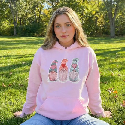 Gnome Hearts Print Hoodie, lioness-love