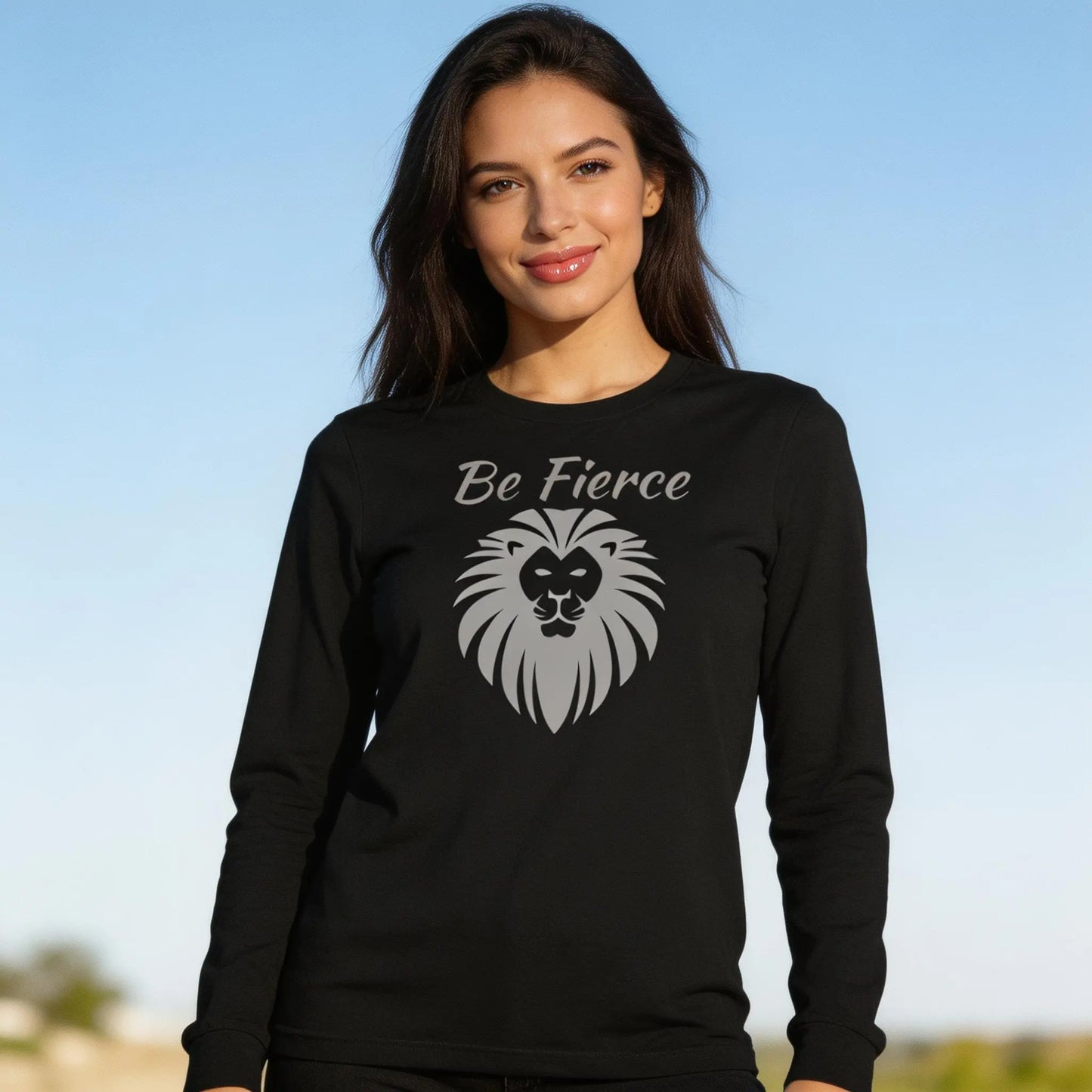 Be Fierce Lion Long Sleeve Tee – Wear Your Power, lioness- love