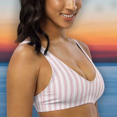 Vertical striped bikini top for confident beach attire