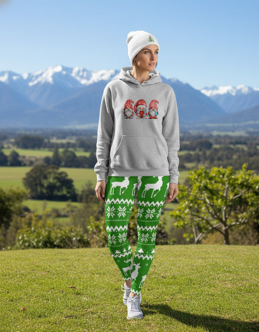 Christmas Green Digital Deer Leggings, lioness-love