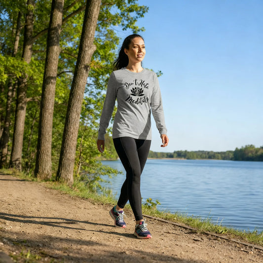 Don’t Hate, Meditate Long Sleeve T-Shirt, lioness-love