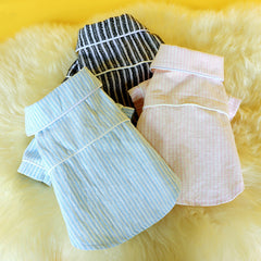 Pet Fashion Striped Cotton & Linen Pajamas Cute Home Wear for Dogs and Cats, Perfect Gift for Pet Lovers