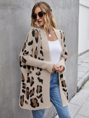 Angel Wings Leopard Pattern Fuzzy Cardigan - Cozy Stylish