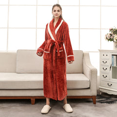 Couple Bathrobe Winter Robe Plush Long Sleeve Robe Unisex bathrobe Home wear Beachwear Unisex Robe Turkish Bathrobe, lioness-love