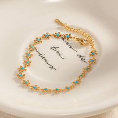 Elegant Gold-Plated Turquoise Jewelry | Floral Necklaces & Bracelets