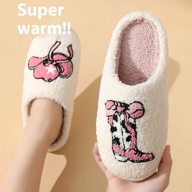 Comfortable Indoor cotton slippers Cute Cartoon Boots Cap Cotton Slippers Cozy Winter Footwear Warm Cotton Slippers Unisex cotton Slippers couples cotton footwear