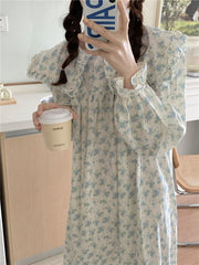 Women's Autumn Long-sleeved Cotton Pajamas Nightdress Home Wear Lounge wear