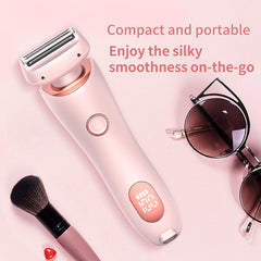 2-in-1 USB Rechargeable Hair Removal Epilator & Trimmer Face, Body, Bikini Shaver for Women