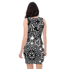 Fashion Fitted Black and White Design Dress, lioness-love