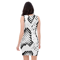 White Snake Print Fitted Dress, lioness-love