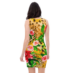 Chic Bodycon Dress, Animal Print and Floral Design lioness-love.com