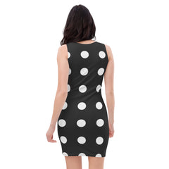 "Timeless Elegance: Black and White Polka Dot Fitted Dress", lioness-love