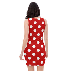 Classic Polka Dot Red and White Fitted Dress, lioness-love