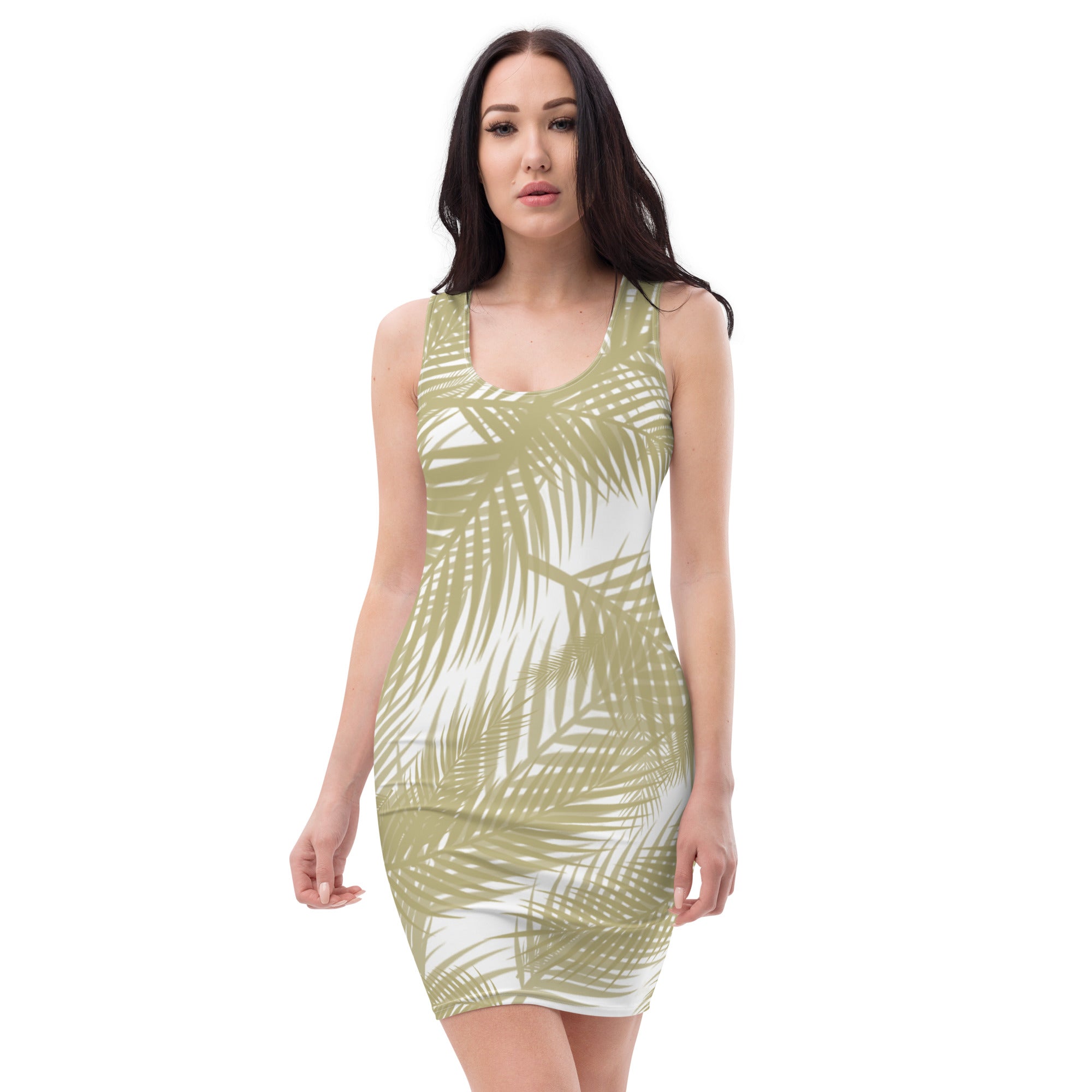 Tropical Dress, Summer Dress, Gold Palm Travel Dress, lioness-love