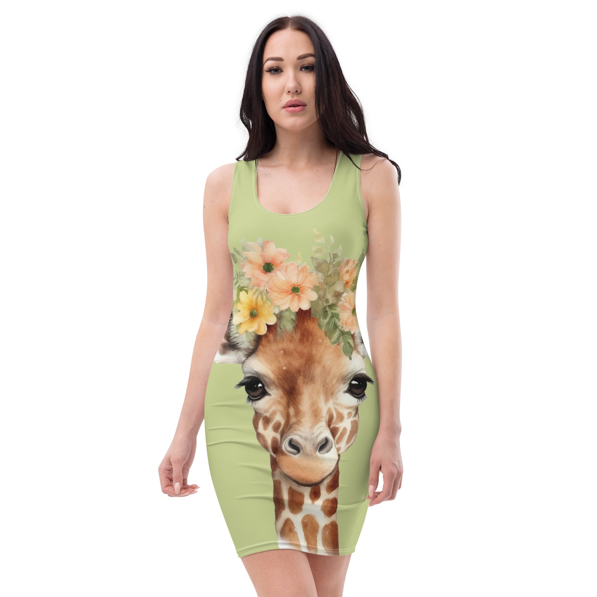 Sweet Giraffe Fitted Dress, lioness-love